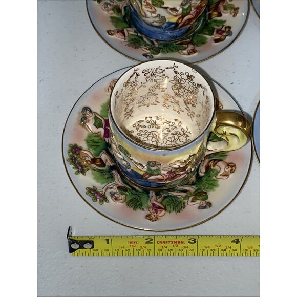 VTG SGK China Demitasse Teapot Teacup Saucer Complete Set For 6 Occupied Japan - Picture 8 of 9